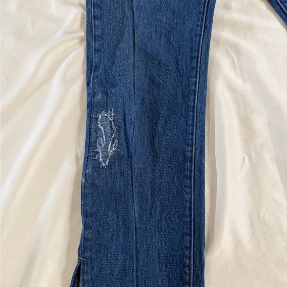 EB Denim Jeans High Rise Vintage Unraveled Split Hem Size 26 Redone‎ Levis - Picture 4 of 14
